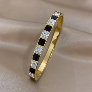 Zircon Stainless Steel Bangles for Women Waterproof Jewelry