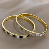 Zircon Stainless Steel Bangles for Women Waterproof Jewelry