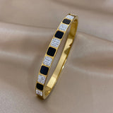 Zircon Stainless Steel Bangles for Women Waterproof Jewelry