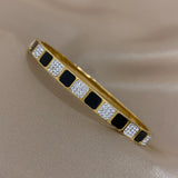 Zircon Stainless Steel Bangles for Women Waterproof Jewelry