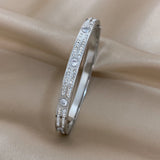 Rhinestone Stainless Steel Bangles Bracelets for Women Waterproof Jewelry