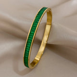 Zircon Stainless Steel Bangles Bracelets for Women Charm
