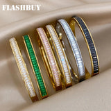 Zircon Stainless Steel Bangles Bracelets for Women Charm