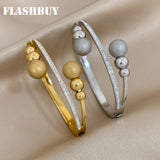 Stainless Steel Bangles Bracelets Women Accessories