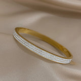 Rhinestone Stainless Steel Bangles Bracelets Waterproof Gift