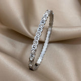 Zircon Roman Numerals Stainless Steel Bangles Waterproof Jewelry