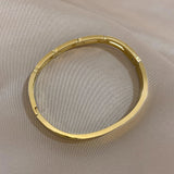 Hollow Inlay Rhinestone Stainless Steel Bangles Bracelets