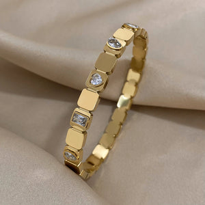 Zircon Stainless Steel Bangles for Women