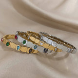 Zircon Stainless Steel Bangles for Women