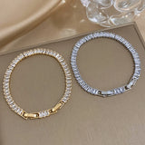 316L Stainless Steel Zircon Tennis Chain Bracelet for Women