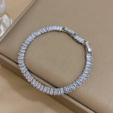 316L Stainless Steel Zircon Tennis Chain Bracelet for Women