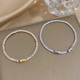 316L Stainless Steel Zircon Tennis Chain Bracelet for Women