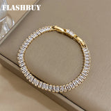 316L Stainless Steel Zircon Tennis Chain Bracelet for Women