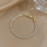 316L Stainless Steel Zircon Tennis Chain Bracelet for Women