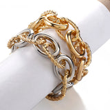 Chunky Twist Chain Bracelet Punk Statement Jewelry