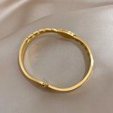 Shell Evil Eye Stainless Steel Bangles Bracelets for Women Charm