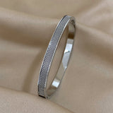Silver Stainless Steel Bangles Bracelets 18K Plate Accessories