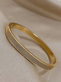 Silver Stainless Steel Bangles Bracelets 18K Plate Accessories