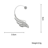 Angel Wing Rhinestone Earrings Arc Ear Hanging Clip for Women