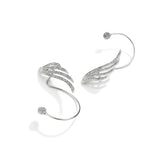 Angel Wing Rhinestone Earrings Arc Ear Hanging Clip for Women