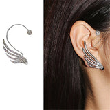 Angel Wing Rhinestone Earrings Arc Ear Hanging Clip for Women