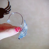 Angel Wing Rhinestone Earrings Arc Ear Hanging Clip for Women