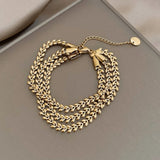 Stainless Steel Multilayer Chain Bracelet for Women