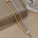 Stainless Steel Multilayer Chain Bracelet for Women