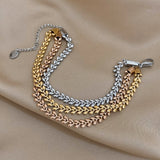 Stainless Steel Multilayer Chain Bracelet for Women