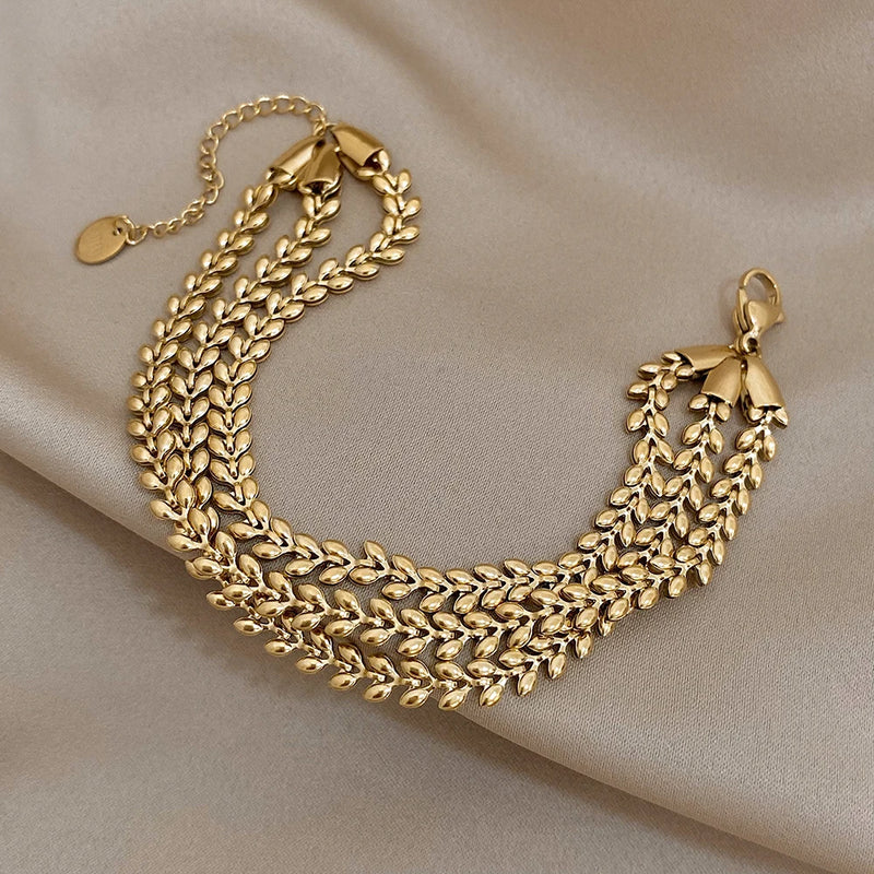 Stainless Steel Multilayer Chain Bracelet for Women