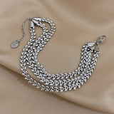 Stainless Steel Multilayer Chain Bracelet for Women