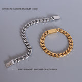 Flat Cuban Chain Bracelet Women Magnet Wrap Bangle