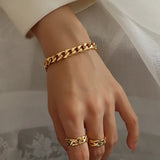 Flat Cuban Chain Bracelet Women Magnet Wrap Bangle