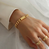Flat Cuban Chain Bracelet Women Magnet Wrap Bangle