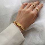 Flat Cuban Chain Bracelet Women Magnet Wrap Bangle