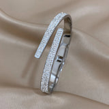 Rhinestone Stainless Steel Bangles Bracelets Women Gift