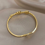 316L SS Evil Eye Bangle Bracelet Charm Waterproof Jewelry