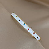 316L Stainless Steel Multicolour Zircon Enamel Bangles for Women