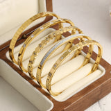 316L Stainless Steel Zircon Bangles Bracelets for Women