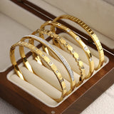 316L Stainless Steel Zircon Bangles Bracelets for Women