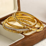 316L Stainless Steel Zircon Bangles Bracelets for Women