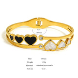 Love Heart Stainless Steel Bangles Bracelets Women Gift