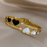 Love Heart Stainless Steel Bangles Bracelets Women Gift