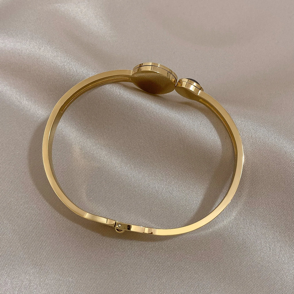 Vintage Stone Stainless Steel Bangles Bracelets for Women