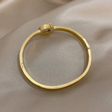 Zircon Roman Numerals Stainless Steel Bracelet for Women