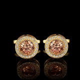 Crystal cufflinks for men's cuff buttons
