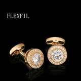 Crystal cufflinks for men's cuff buttons