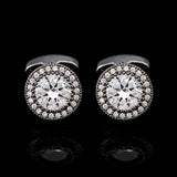 Crystal cufflinks for men's cuff buttons