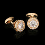 Crystal cufflinks for men's cuff buttons