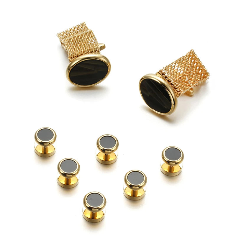 Metal Cufflinks for Men's Cuff Buttons Wedding Jewelry